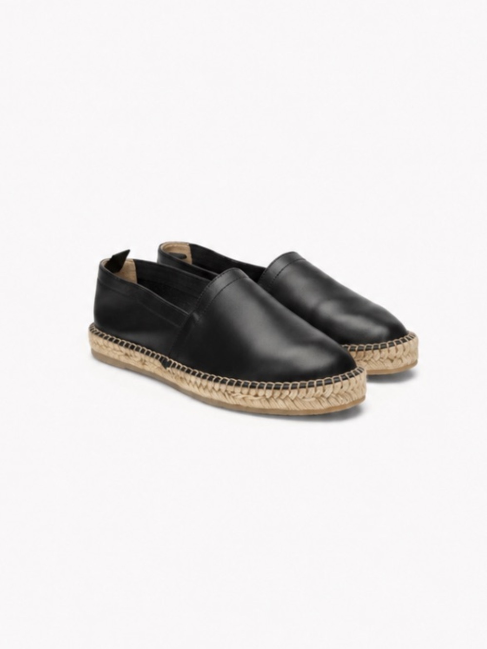 Scarosso “Lola” Black Leather Espadrille Flats Size 9 Like New!